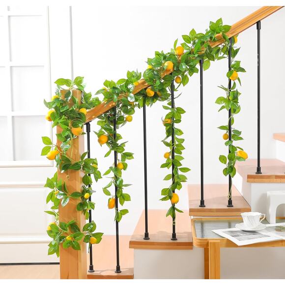 Artificial Lemon Vine Garland 3 strands 5.9ft each - Picture 4 of 6